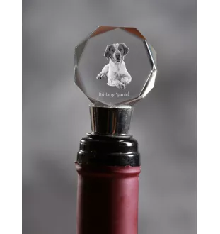 Brittany Spaniel, Brittany Wiegref - Bottle stopper, crystal wine stopper with photo, personalised gift for bartender by Art-Dog brand