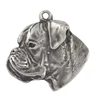 Boxer I - un collier avec un chien, un pendentif de chien sur une chaîne en argent, un bijou unique de la marque Art-Dog