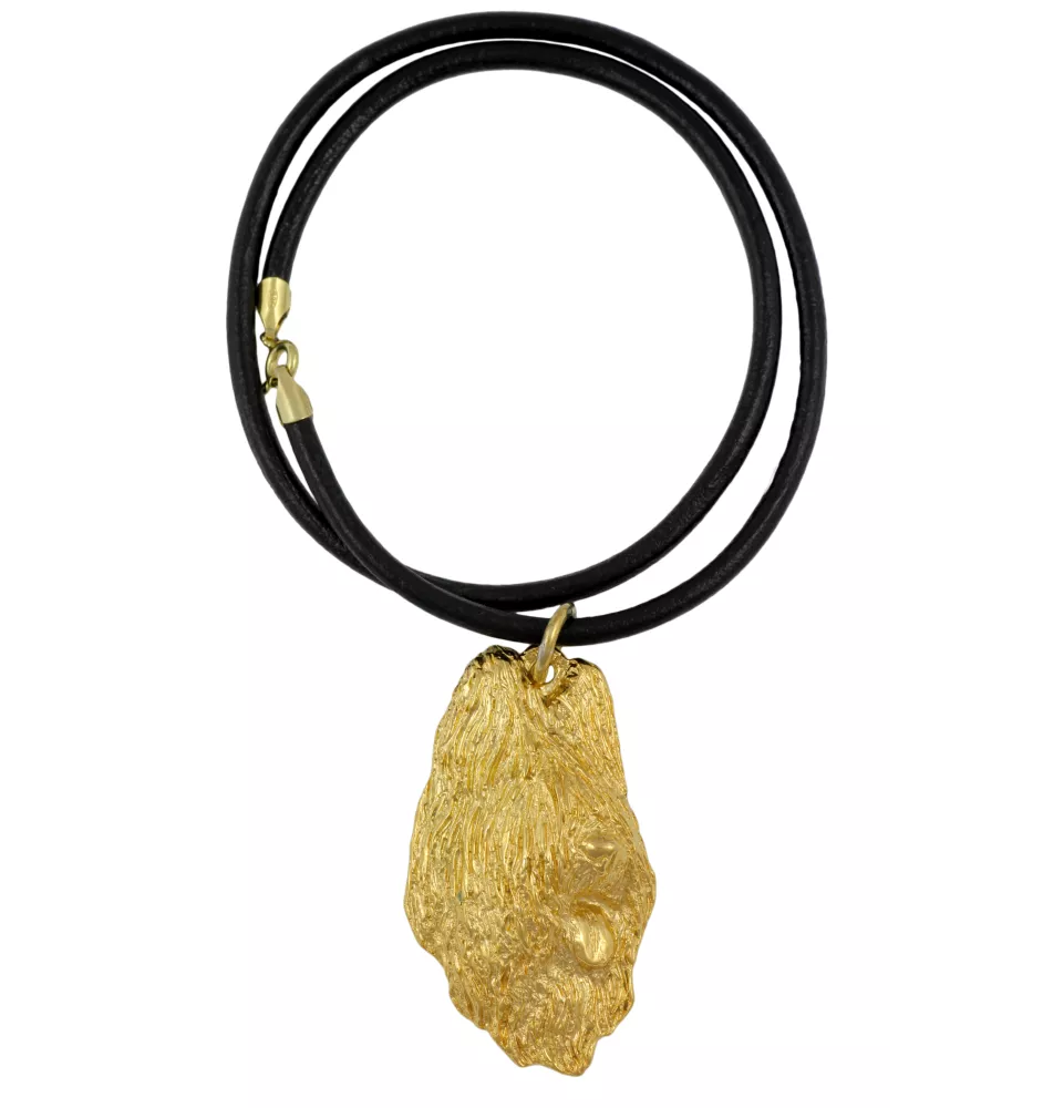 Briard, Berger de Brie I - Hundehalsband, vergoldeter Anhänger für Hundefans, einzigartiger Schmuck der Marke Art-Dog