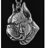 Boxer II - un collier avec un chien, un pendentif de chien sur une chaîne en argent, un bijou unique de la marque Art-Dog