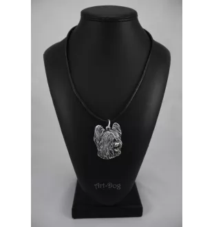 Briard, Berger de Brie - Dog necklace in gift box, silver-plated locket for dog fan, striking pendant by Art-Dog brand