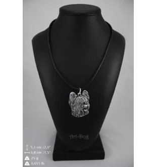 Briard, Berger de Brie - Dog necklace in gift box, silver-plated locket for dog fan, striking pendant by Art-Dog brand