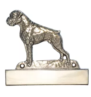 Boxer, Deutscher Boxer I - Haustürschild mit Hund, Messingschild mit Namen, personalisiertes Türschild mit Markennamen Art-Dog