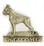 Boxer, German Boxer - a door sign with a dog, a brass welcome plaque, a unique sign with the inscription Welcome from the Art-Dog brand