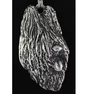 Berger de Brie, Briard I - Collier de chien dans une boîte cadeau, médaillon argenté pour fan de chien, pendentif remarquable de la marque Art-Dog