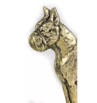 Boxer, German Boxer - a door sign with a dog, a brass welcome plaque, a unique sign with the inscription Welcome from the Art-Dog brand