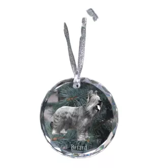 Briard, Berger de Brie - crystal bauble with a photo, dog photo in crystal, personalized Christmas tree ornament by Art-Dog brand