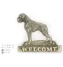 Boxer I - une plaque de porte avec un chien, une plaque de bienvenue en laiton, une enseigne exceptionnelle avec l'inscription Welcome de la marque Art-Dog