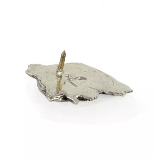 Briard, Berger de Brie  - Silver-plated dog brooch, elegant pin, jacket lapel decoration by Art-Dog brand