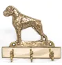 Boxer, German Boxer I - key holder with a dog, brass handle for dog accessories, an elegant decoration for the hallway from the Art-Dog brand.