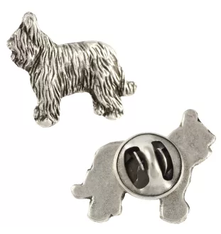 Briard, Berger de Brie II  - Versilberte Hundebrosche, elegante Anstecknadel, Jackenreversschmuck der Marke Art-Dog