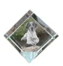 Brittany Spaniel, Brittany Wiegref - crystal cube with a photo, photo of a horse in crystal, cubic paperweight from Art-Dog brand