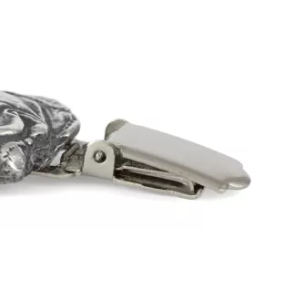Boxer, Deutscher Boxer - Brosche mit Clip, Startnummernhalter, versilberte Anstecknadel für Hundeausstellungen der Marke Art-Dog