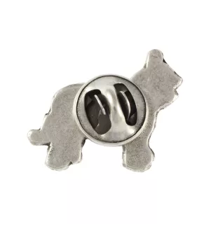 Briard, Berger de Brie II  - Versilberte Hundebrosche, elegante Anstecknadel, Jackenreversschmuck der Marke Art-Dog