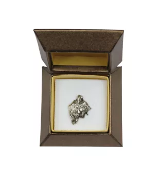 Briard, Berger de Brie - Dog brooch in a gift box, elegant pin, lapel pin for Art-Dog brand jacket
