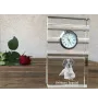 Epagneul Breton - une horloge en verre avec une photo, une photo de chien dans un cristal, une horloge de bureau personnalisée de la marque Art-Dog