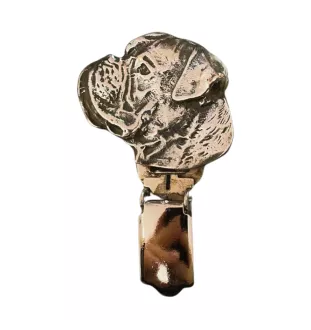 Boxer I - broche avec pince, support pour numéro de départ, épingle argentée pour exposition de chiens de la marque Art-Dog