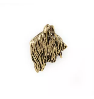 Berger de Brie, Briard - Broche de chien dans une boîte décorative, épingle élégante en plaqué or, épingle de veste de la marque Art-Dog