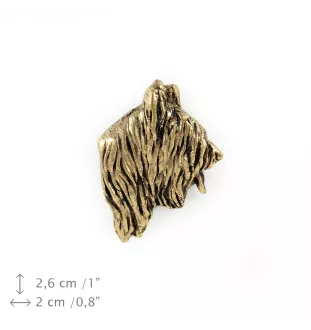Berger de Brie, Briard - Broche de chien dans une boîte décorative, épingle élégante en plaqué or, épingle de veste de la marque Art-Dog