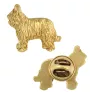 Berger de Brie, Briard II - Broche de chien dans une boîte décorative, épingle élégante en plaqué or, épingle de veste de la marque Art-Dog
