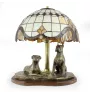 Boxer, Deutscher Boxer - Lampe mit einem Lampenschirm aus Tiffanyglas, Tischlampe mit einer Hunde-Statuette, Inneneinrichtung im Retro-Stil der Marke Art-Dog