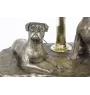 Boxer - lampe avec un abat-jour en vitrail, lampe de table avec une statuette de chien, décoration intérieure dans le style rétro de la marque Art-Dog