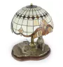 Boxer, Deutscher Boxer - Lampe mit einem Lampenschirm aus Tiffanyglas, Tischlampe mit einer Hunde-Statuette, Inneneinrichtung im Retro-Stil der Marke Art-Dog