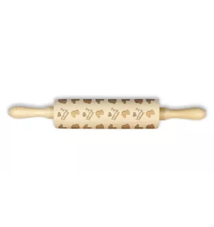 Brittany Spaniel, Brittany Wiegref - patterned rolling pin with a dog, rolling pin for dough and ceramics, a gift for a pastry chef from the Art-Dog brand