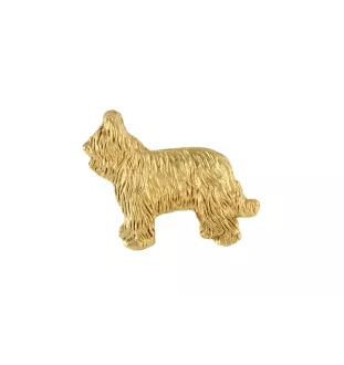 Briard, Berger de Brie II - gold-plated pin brooch, elegant dog ornament, unique pin by Art-Dog brand