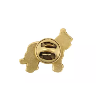 Briard, Berger de Brie II - gold-plated pin brooch, elegant dog ornament, unique pin by Art-Dog brand