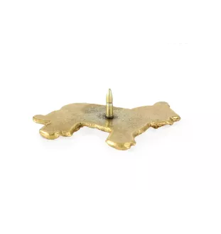 Briard, Berger de Brie II - gold-plated pin brooch, elegant dog ornament, unique pin by Art-Dog brand