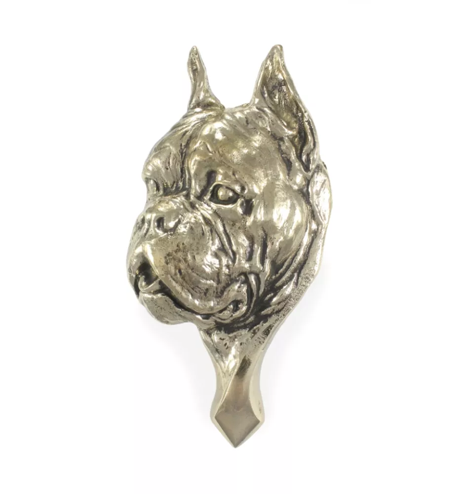 Boxer - heurtoir de porte en forme de tête de chien, heurtoir en laiton, décoration rétro de porte de la marque Art-Dog