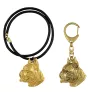Boxer - porte-clés et collier avec chien dans une boîte, produit plaqué or de haute qualité, marque Art-Dog