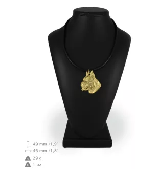 Boxer, German Boxer - keychain and necklace with a dog in a box, high-quality gold-plated product, Art-Dog brand