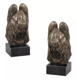 Briard, Berger de Brie - Dog statue, bust on stone base, sculpture, trophy for dog show by Art-Dog brand