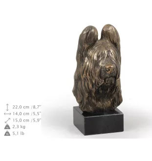 Briard, Berger de Brie - Dog statue, bust on stone base, sculpture, trophy for dog show by Art-Dog brand