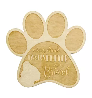 Briard, Berger de Brie - Tasse Untersetzer, graviert Untersetzer mit Hund, Geschenk für Hundeliebhaber von Art-Dog Marke