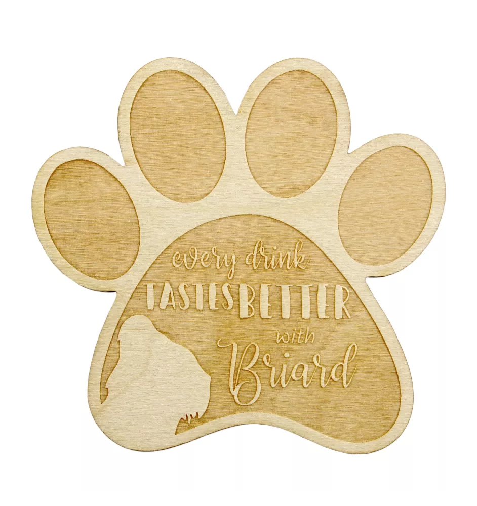 Berger de Brie, Briard - Sous-verre mug, sous-verre gravé avec chien, cadeau pour amoureux des chiens par la marque Art-Dog