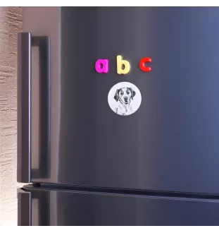 Bretonischer Spaniel, Bretonischer Vorstehhund, Brittany Magnet mit einem Hundepfotenabdruck, außergewöhnlich leicht, starker Magnet, handgefertigtes Produkt der Marke Art-Dog