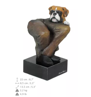 Boxer - figurine peinte, statue, sculpture, réalisée par l'artiste, marque Art-Dog