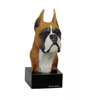 Boxer, Deutscher Boxer I - bemalte Figur, Statue, Skulptur, vom Künstler hergestellt, Marke Art-Dog