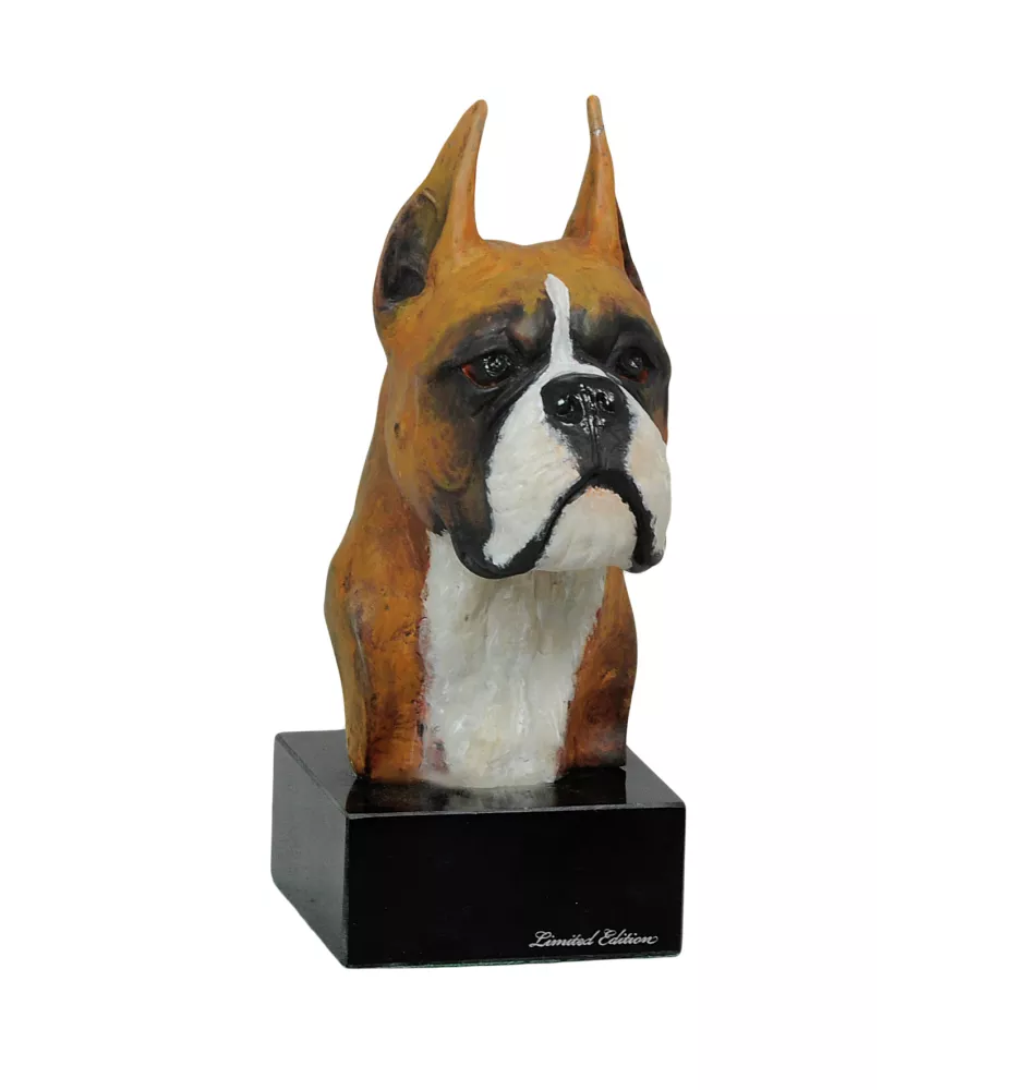 Boxer, Deutscher Boxer I - bemalte Figur, Statue, Skulptur, vom Künstler hergestellt, Marke Art-Dog