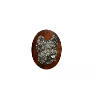Owczarek francuski Briard broszka clipring drewniany Art-Dog