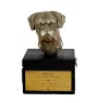Boxer I - une urne avec une gravure et une sculpture de chien, un dernier adieu, un produit fait à la main de la marque Art-Dog