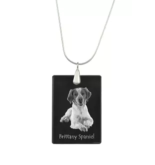 Epagneul Breton - Pendentif en cristal avec chien, collier en argent avec photo, pendentif personnalisé par la marque Art-Dog