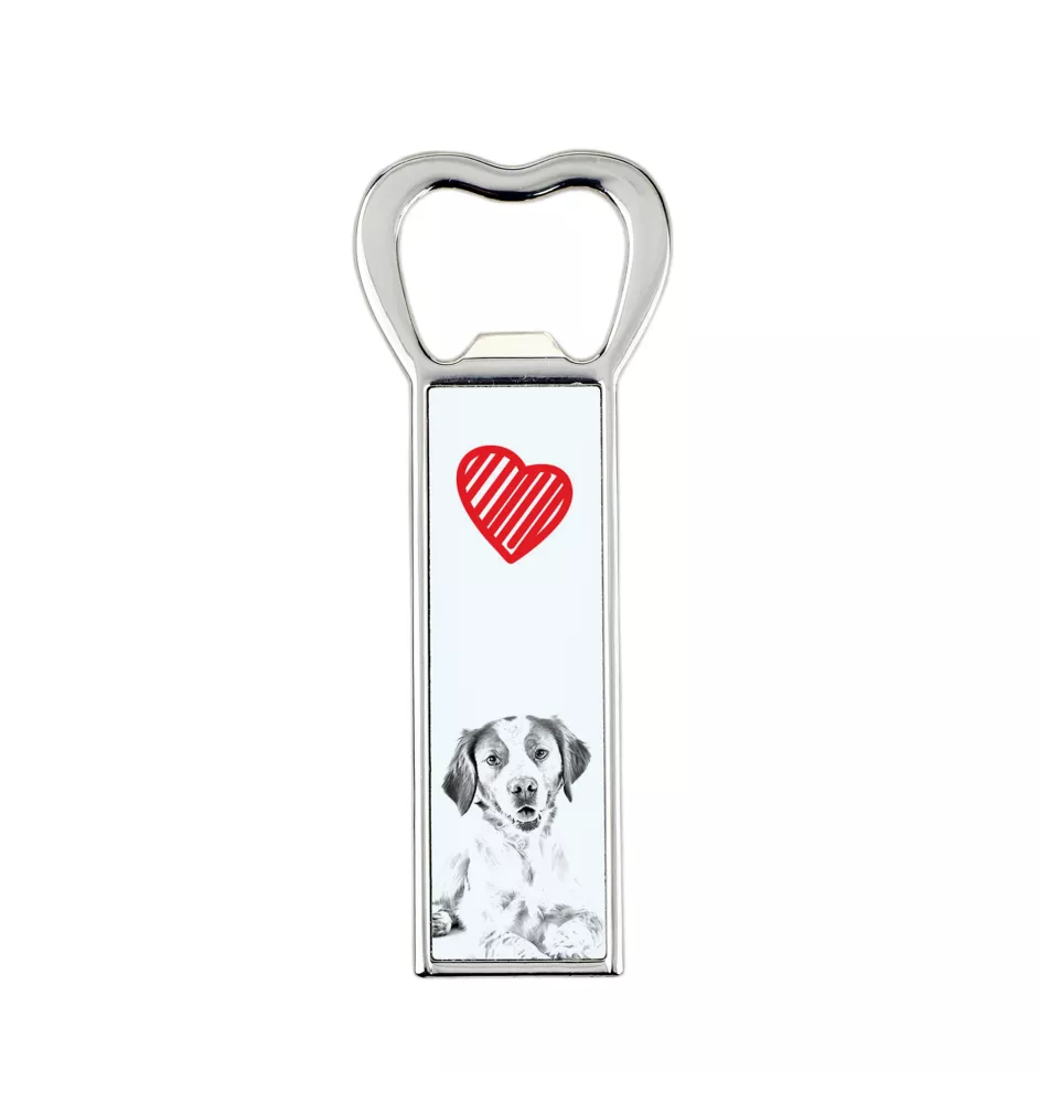 Brittany Spaniel, Brittany Wiegref - bottle opener with a dog, personalized fridge opener, unique gift for a man by Art-Dog brand