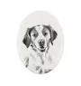 Brittany Spaniel, Brittany Wiegref - commemorative plaque with a photo of a dog, tombstone with a print, personalized oval plaque from the Art-Dog brand