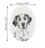 Brittany Spaniel, Brittany Wiegref - commemorative plaque with a photo of a dog, tombstone with a print, personalized oval plaque from the Art-Dog brand