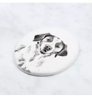 Epagneul Breton - une plaque commémorative avec une photo de chien, une plaque funéraire avec une impression, une plaque ovale personnalisée de la marque Art-Dog