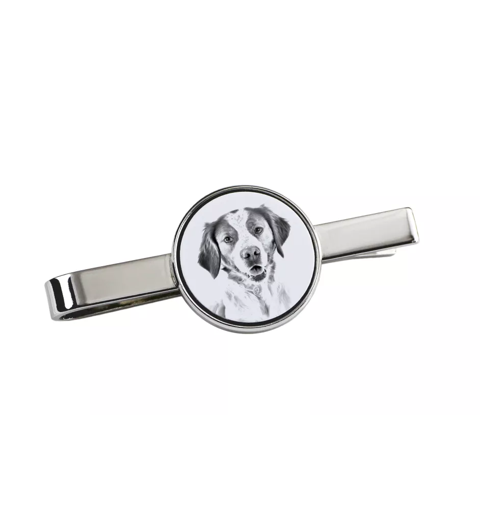 Brittany Spaniel, Brittany Wiegref - tie clip with a dog, personalized tie clip, a unique gift for a man from the Art-Dog brand